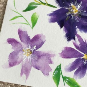 I've been super inspired to paint the look and feel of the Clematis flower.