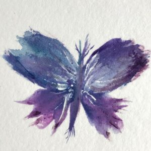 This butterly is a watercolory symbol of transformation.