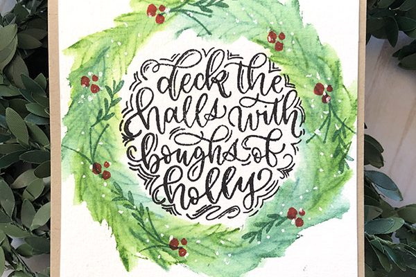 Watercolor Wreath with Distress Inks
