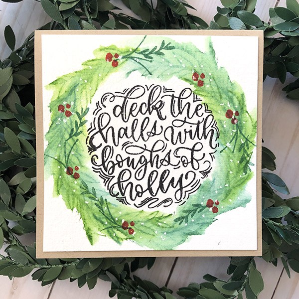 Watercolor Wreath with Distress Inks