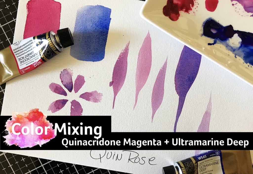 Mission Gold Watercolor: Quinacridone Magenta and Ultramarine Deep