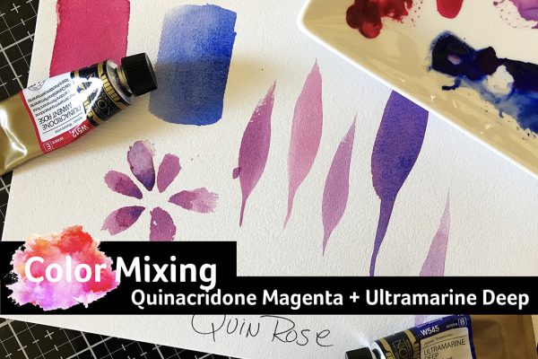 Mission Gold Watercolor: Quinacridone Magenta and Ultramarine Deep