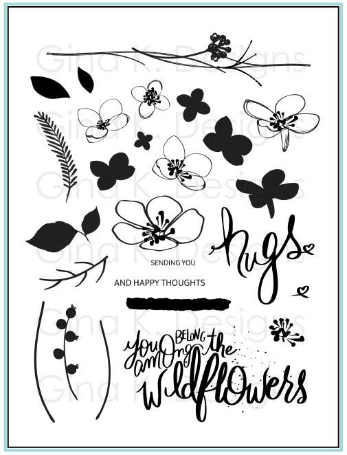 Hugs and Wildflowers Stamp Set with Gina K Designs