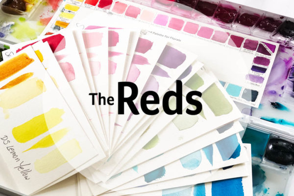 The red watercolors on my palette
