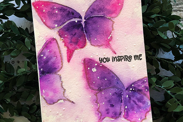 Watercolor Card using the wet in wet technique