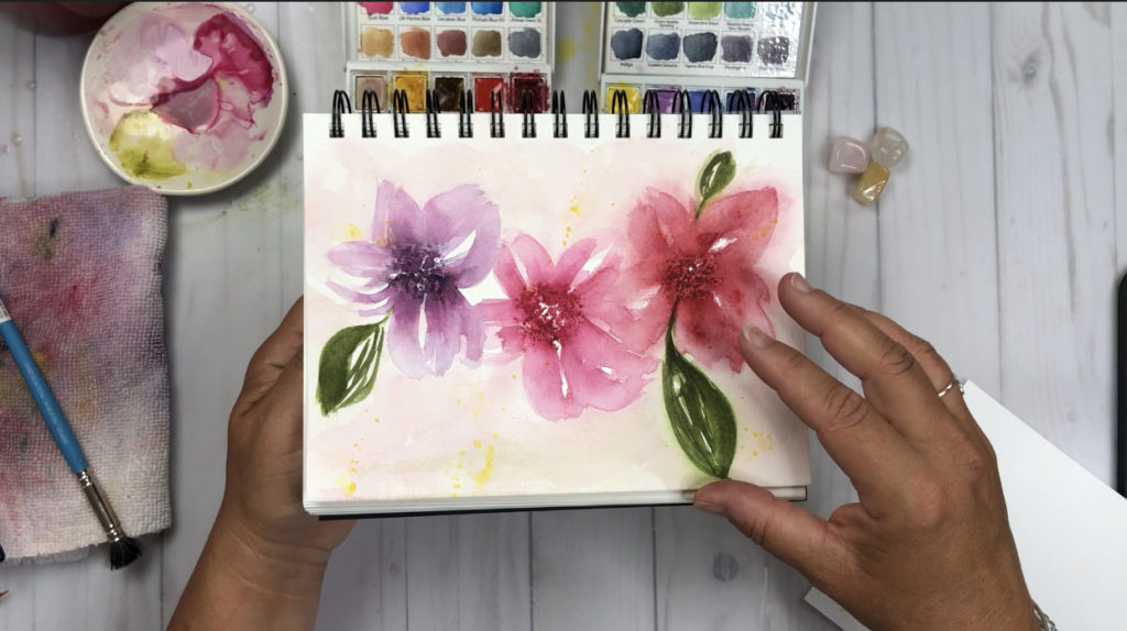Watercolor florals in a Bee Paper Company Watercolor Journal