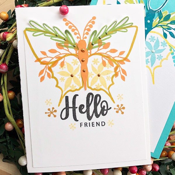 Hello Friend Card using Gina K Designs Stamps