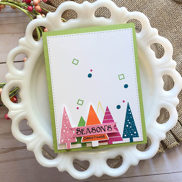 Seasons Greetings card using Holiday Trees Stamp Set