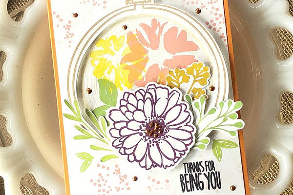 Embroidery Hoop Art Style Card Design