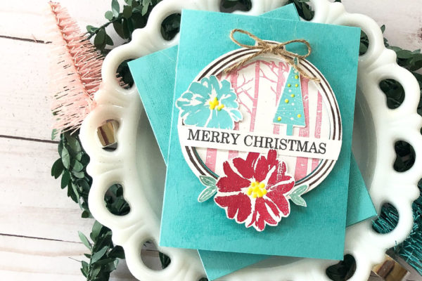 This is a vintage inspired christmas card using Gina K Designs products