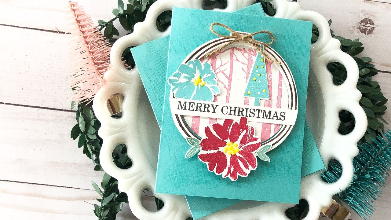 This is a vintage inspired christmas card using Gina K Designs products
