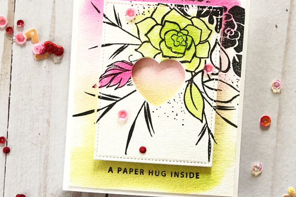 This is a card using watercolor techniques