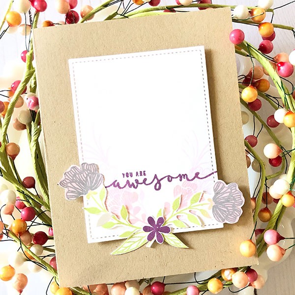 A fun card featuring a laurel wreath by Lisa Hetrick