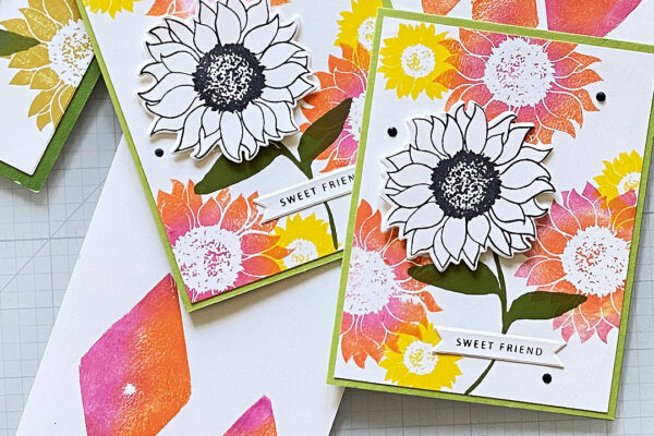 Sunflower card with beautiful ink