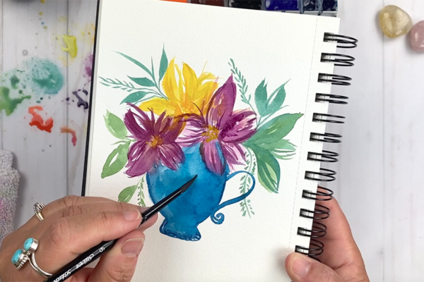 Tea Cup floral watercolor