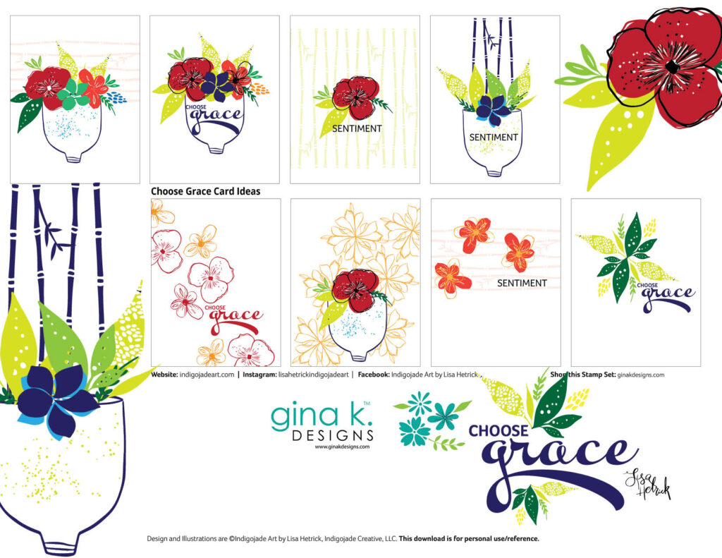 Choose Grace Stamp Set Card Idea sheet