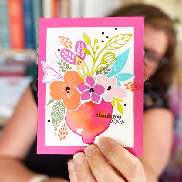 flower card using Choose Grace with Gina K Designs