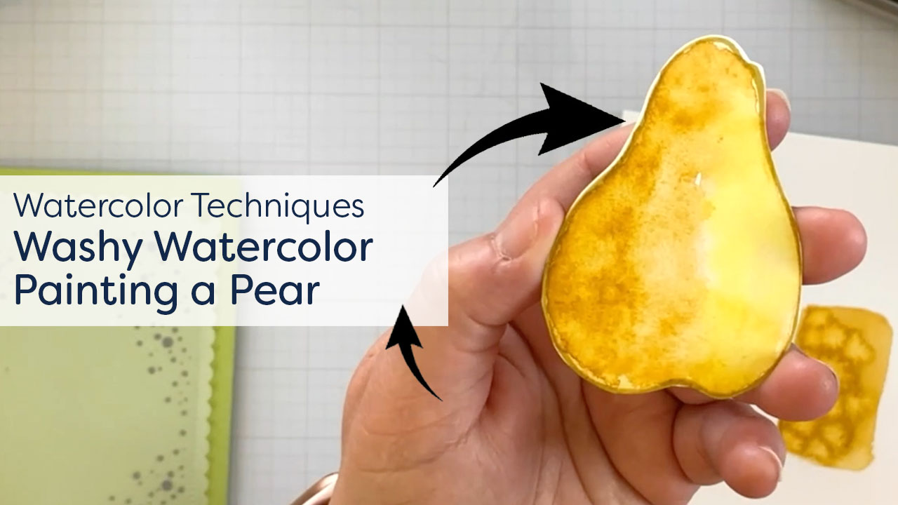 Washy watercoloring of a pear