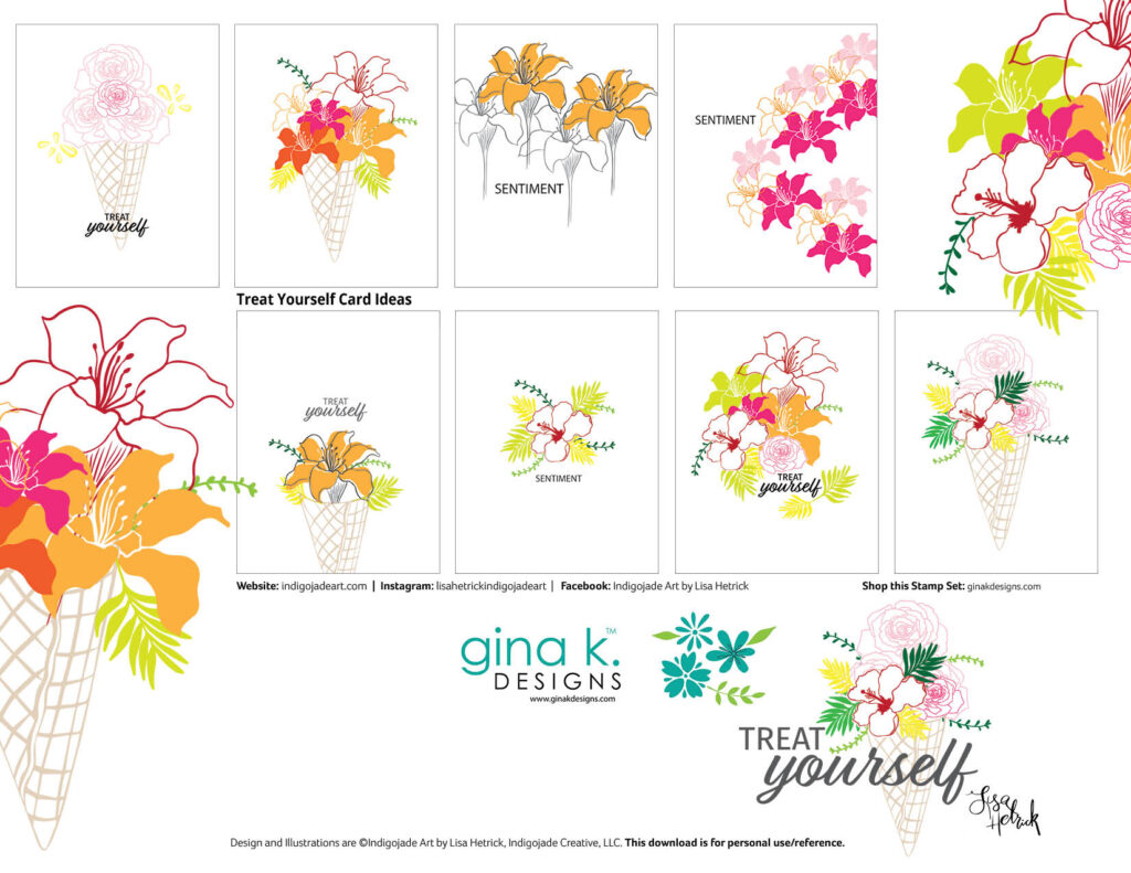 Treat Yourself Card Idea Sheet with Gina K Designs