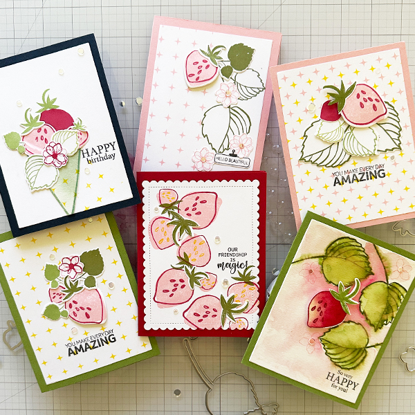 card images using Gina K Designs stamps set Everyday Amazing