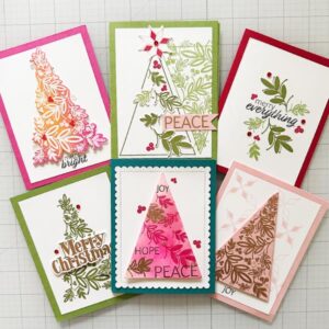 image of six cards using the Merry Everything stamp set