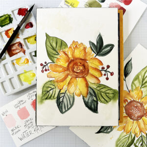 Painting of a Watercolor Sunflower