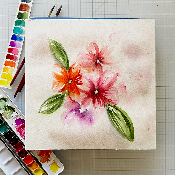 Image of watercolor floral painting
