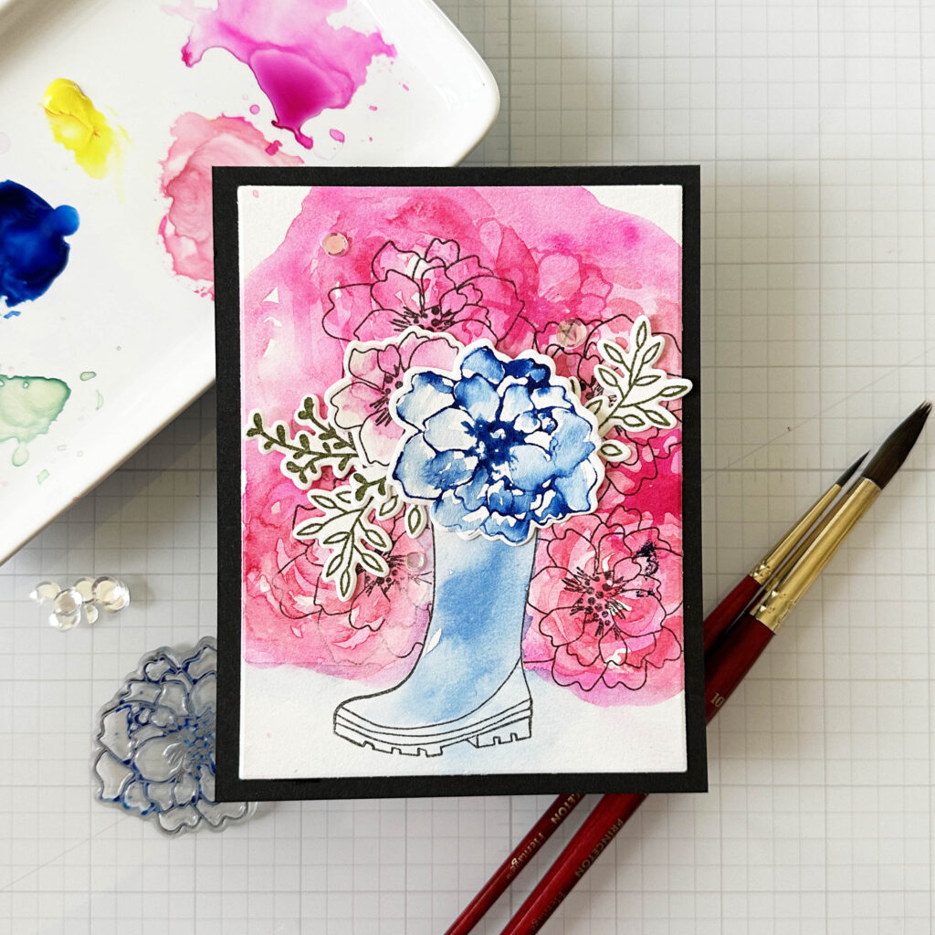 watercolor abstract floral card