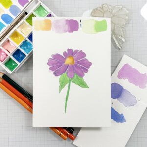 purple flower in watercolor