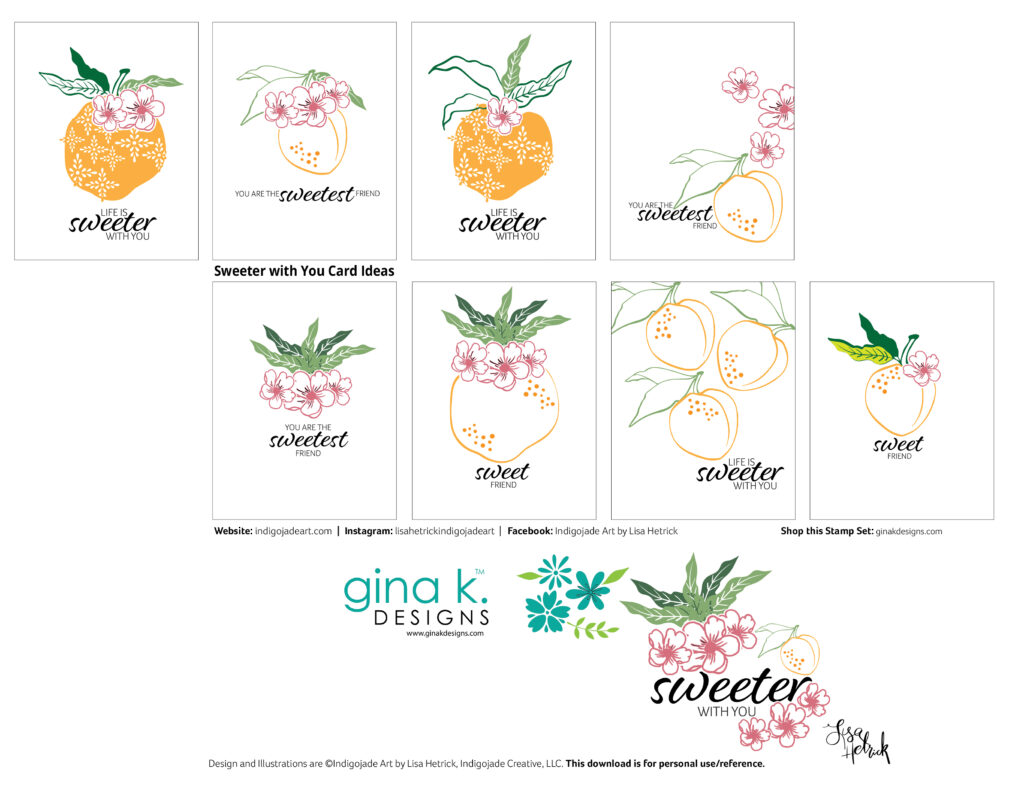 Sweeter with You Card Idea sheet